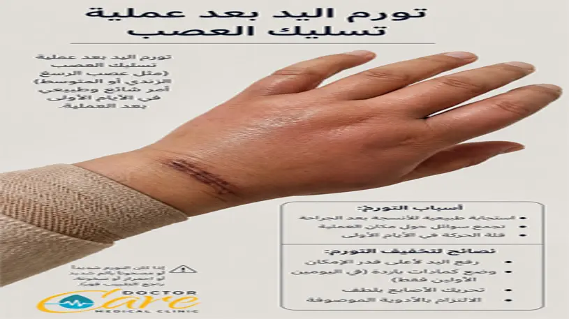 تورم اليد بعد عملية تسليك العصب
