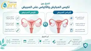 الفرق بين تكيس المبايض والأكياس على المبيض
