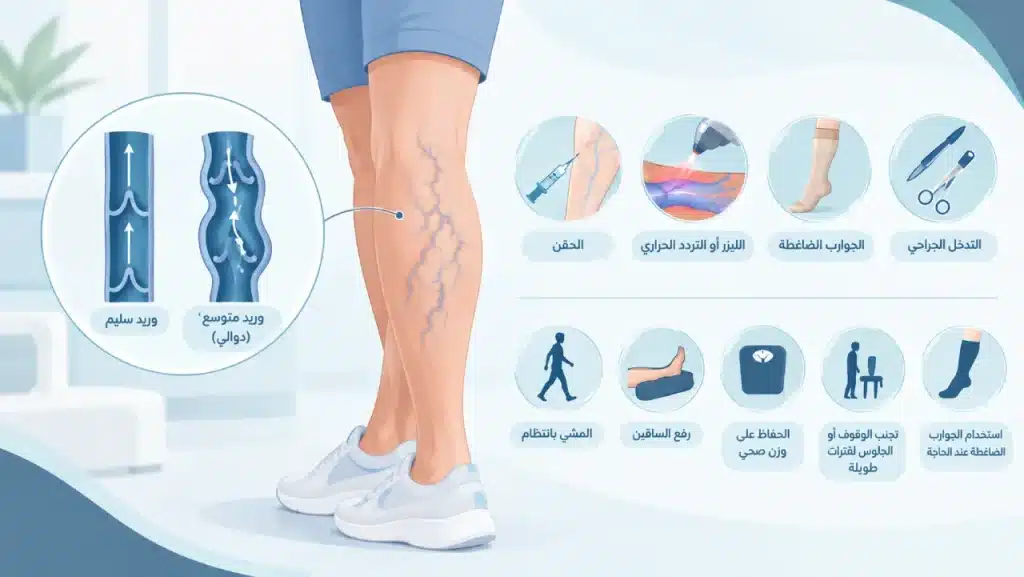 ما علاج دوالي الساقين